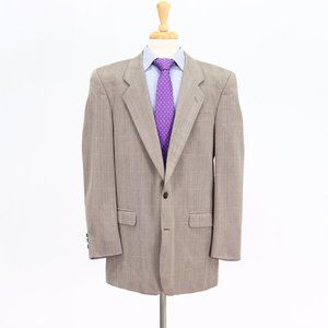 Vintage 1990s 44L Brown Check 2-Button Sport Coat Blazer Jacket B932